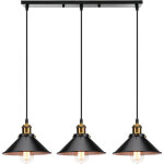 3 lumi�res suspension r�tro industriel plafonniers design edison m�tal lustre suspension avec support ...