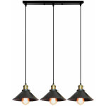 Lustre suspension industriel vintage lampe � suspension r�glable 3 luminaires pour chambre cuisine bar ...