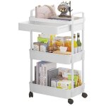 3 niveaux chariot de rangement � roulettes rangement livre desserte � roulettes cuisine etagere roulette ...
