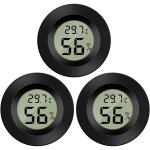 3 - pack hygrom�tre thermom�tre num�rique lcd moniteur humidim�tre jauge pour humidificateurs d�shumidificateu ...