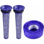 3 pack pre and post motor filter replacement for dyson v8 and v7 cordless vacuum cleaner filter set, ...
