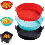 3 packed pot moule silicone air fryer 20cm - accessoire pot panier de friteuse � air - r�utilisable - ...