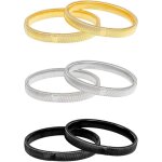 Fei yu - 3 paires de bracelets extensibles antidrapants pour manches de chemise, argent
