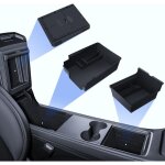 3 pcs accessoires pour tesla model y 2021 - 2024 et model 3 2021 - 2023, organisateur de console centrale, ...