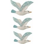 3 pices en cramique oiseaux mouette de mer mur art dcorations nautique plage mouettes ornements pour ...