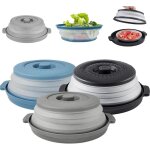 3 pi�ces couvercle micro ondes pliable avec plateau, cloche micro ondes r�tractable, cloche micro onde ...