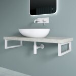 3 pices querre de fixation blanc plan de toilette tagre tablette murale porte - serviette en acier ...