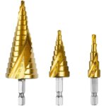 3 pi�ce foret fraise meche etage, 4 - 12 mm / 4 - 20mm / 4 - 32mm foret conique hss avec rev�tement titane, ...