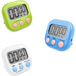 3 pi�ces minuteur de cuisine magn�tique avec 3 couleurs, chronometre avec grand �cran lcd, chronom�tre ...