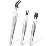 3 pi�ces de pinces � �piler avec embouts en caoutchouc ensemble enduites pvc, droites et plates noir