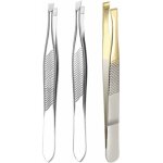 3 pi�ces pince a epiler, pincettes en acier inoxydable pour sourcil, pince � �piler professionnelle en ...