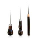 3 pi�ces poin�on cuir outil de couture, al�ne en cuir, al�ne en bois, pour la couture du cuir, leather ...