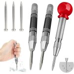 3 pi�ces pointeau automatique pour metal, pointeau a frapper poin�ons centraux � ressort tension pointeau ...