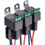 3 pices relais automobile 12v, 4 broches spst avec fusibles  lame ato / atc 30a, normalement ouvert ...