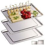 3 plateaux de service en acier