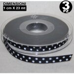 3 rouleaux de ruban noir à pois pour bonbons de fête en organza satin décorations à découpage 3 rouleaux de ruban noir à pois pour bonbons de fête en organza satin décorations à découpage