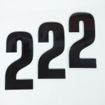 3 sticker autocollant num�ro de course deux 2 noir blackbird