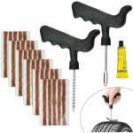 30 m�ches de r�paration de pneus en caoutchouc naturel, m�ches pour pneus de voiture 6 mm 10 cm, kit ...