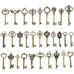 30 pices grandes cls squelette en bronze antique cl rustique pour la dcoration de mariage faveur, ...