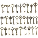 30 pi�ces grandes cl�s squelette en bronze antique cl� rustique pour la d�coration de mariage faveur, ...