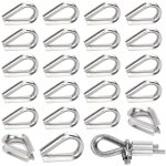 30 pices m6 cosses de cble mtallique en acier inoxydable 304 cosse coeur pour cable acier pour cble ...