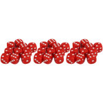 30 d�s � jouer en plastique avec points rouges, coins arrondis pour jeux de soci�t�, enseignement des ...