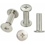 Mowze - 30 sets reliure vis, reliure  vis de reliure nickele 5 mm x 15 mm, ton argent