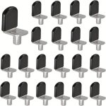 30 supports d'�tag�re en forme de l - clips de fixation m�talliques de 6 mm pour �tag�res en verre, meubles, ...