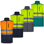 305906 av gilet softshell bicolore haute visibilit� - xxl - bleu / orange - velilla