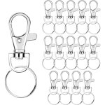 30pcs anneaux porte clef, mousqueton pivotant, attache porte - cl�s, fermoir mousqueton, m�tal keychain, ...