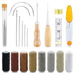 31 pices en cuir fil cir artisanat outil bricolage fournitures de couture en cuir aiguilles  coudre ...