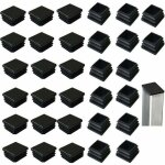 - 32 bouchons carr�s en plastique noir (40 x 40 mm) pour produits m�talliques, xu, chaises, canap�s et ...