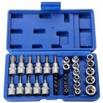 34 pi�ces douilles e - torx jeu d'embouts m�le femelle e - torx bits 3 / 8 '' 5 / 16 '' kit d'entra�nement ...