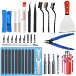 36 pcs kit outils imprimante 3d, 3 en 1 avec buse, aiguilles, pinces, grattoir et tapis de coupe