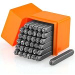 36 pi�ces chiffre et lettre � frapper, 6mm jeu de frappe durable, m�taux lettre a frapper (a - z, 0 - ...