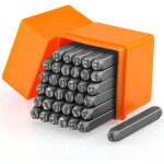 36 pi�ces chiffre et lettre � frapper, 6mm jeu de frappe durable, m�taux lettre a frapper (a - z, 0 - ...