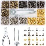 360 pi�ces rivets en cuir, tubulaire rivet avec outils fixation et punch pince, goujons tubulaires en ...