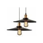 36cm e27 suspension industrielle rtro lustre abat - jour noir lampe de plafond luminaire pour salon ...