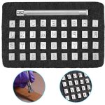 37 pcs outils d'estampage en cuir m�tal - acier argent poin�onnage pour lettres a � z et num�ros 0 � ...