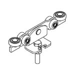 Helm - 391 monture tole galvanis�e, fixation sur plat, galet avec moyeu m12x60, electrique