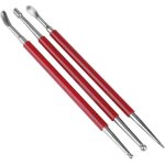 3pcs cuir presse rub outils outils de mod�lisation en cuir outils d'artisanat cuill�re outils de gravure ...