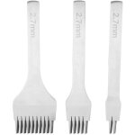 3pcs diy cuir kit outils perforatrice artisanat du cuir griffe poin�on prong outil blanc en acier 2 / ...