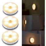3pcs lampe dtecteur de mouvement, lampe de placard / armoire, veilleuse led, lampe  led sans fil, rechargeab ...