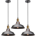 3pcs rétro lustre suspension e27 27cm luminaire style industrielle pour salon couloir cuisine argent ... 3pcs rétro lustre suspension e27 27cm luminaire style industrielle pour salon couloir cuisine argent ...