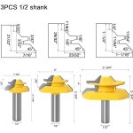 3pcs tige 45 degr�s verrou d'onglet fraise fraise tenon outil � bois pour le bois de coupe en alliage ...