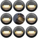 3w applique encastr� murale, lumi�res d'escalier rond 65mm, blanc chaud applique avec bo�te encastr�e, ...