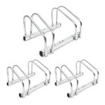 Relaxdays - 3x r�telier support pour 2 v�los sol ou montage mural acier chrom� ext�rieur cave hxlxp 26 ...