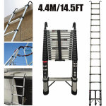 4. 4m �chelle t�lescopique avec crochet �chelle en acier inoxydable �chelle pliante �chelle d'extension ...