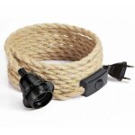 4. 5m c�ble �lectrique en lin 2 conducteurs, avec e27 douille et interrupteur, pour diy lampe(sans ampoule), ...