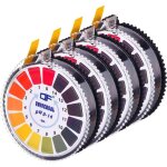4 bandelettes de test de ph universelles, plage de 0 � 14, rouleau de 5 m